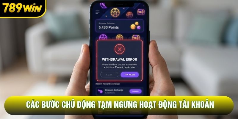 Các bước chủ động tạm ngưng hoạt động tài khoản