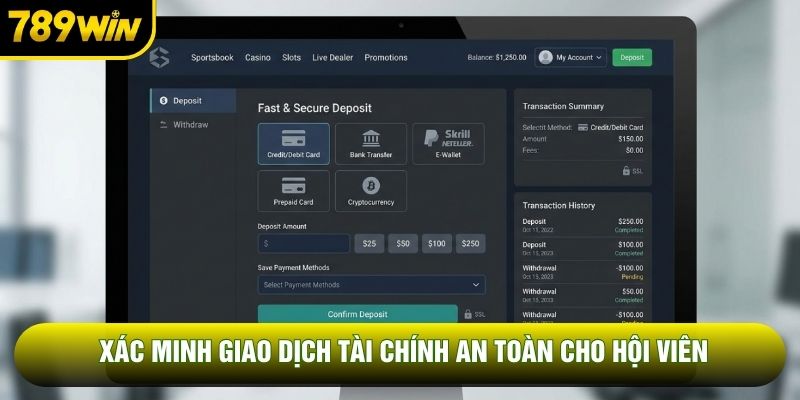 Xác minh giao dịch tài chính an toàn cho hội viên