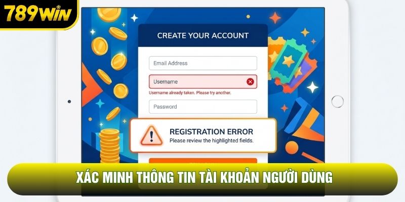 Xác minh thông tin tài khoản người dùng